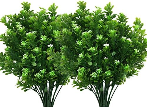 LIVE WORLDWIDE Faux Leaves Outdoor Artificial Plants 8-Piece Set