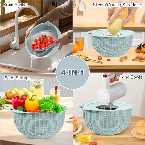 4-in-1 Multi-Functional Kitchen Colander with Mixing Bowl Set