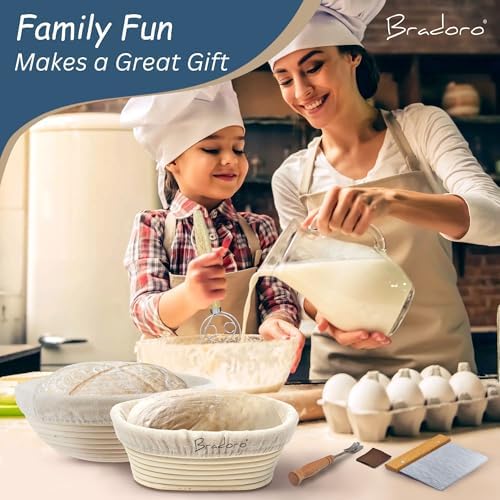 Banneton 10-Inch Round Oval Bread Proofing Basket Set