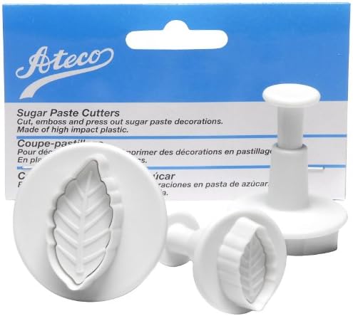 Ateco Set of 3 Sugar Paste Narrow Leaf Cutters Blue White