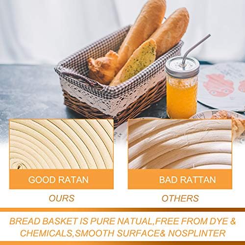 2-Piece Rattan Bread Proofing Basket Set for Baking