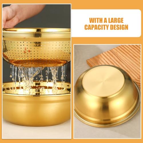 Golden Stainless Steel Mesh Household Strainer Basket
