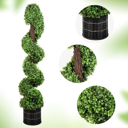 Eco-Friendly Artificial Boxwood Topiary Tree Set of 2