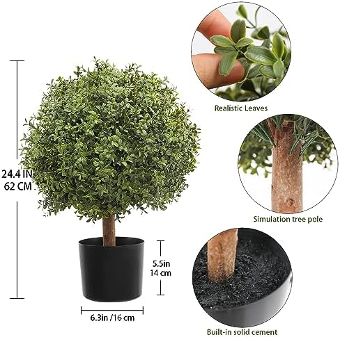 Set of 2 Decor Boxwood Ball Topiary 245