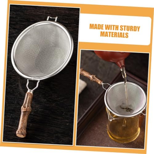 Tea Strainer Flour Sieve Colander with Silver Handle
