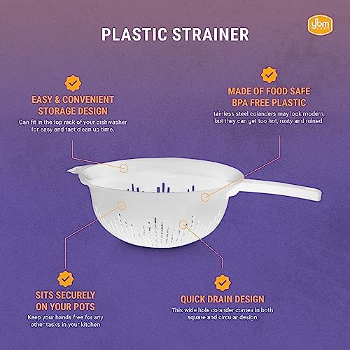 Ybm Home 975 Plastic Strainer Colander with Long Handle