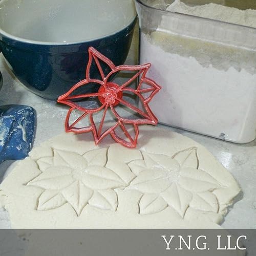 POINSETTIA PLANT Christmas Star Flower Detailed Cookie Cutter Made in USA