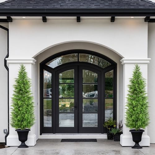 Artificial Cedar Topiary Tree Decor 72 Front Porch Plant