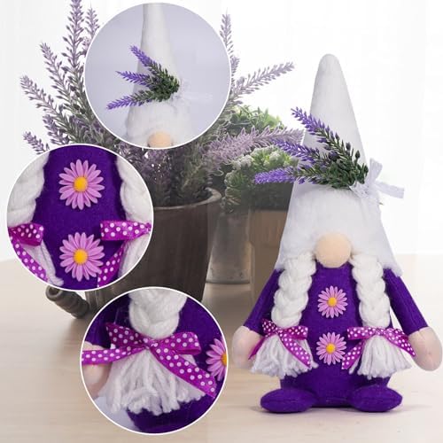 2 Pcs Spring Gnome Decor Purple Kitchen Decor