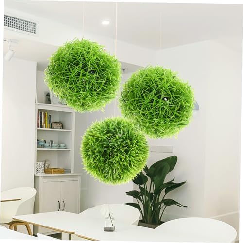 4 Pc Plastic Simulated Grass Balls Eucalyptus