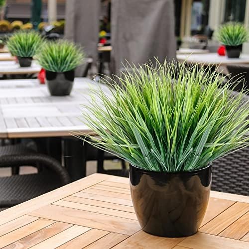 Artificial Grasses 16 Bundles Green UV-Resistant Indoors Outdoors
