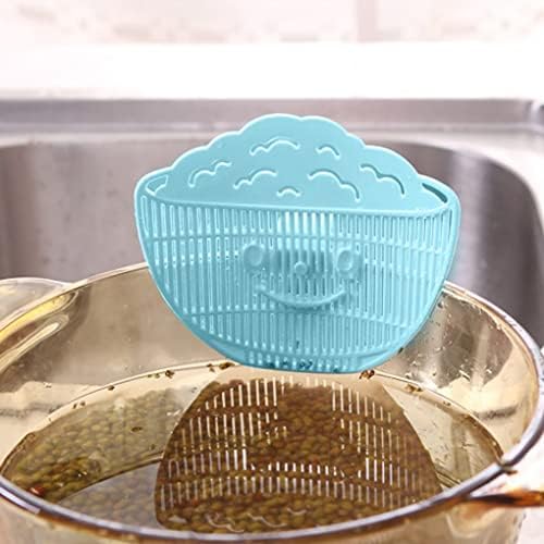 Clip On Strainer for Pots Pans Bowls Blue 13x11x35cm
