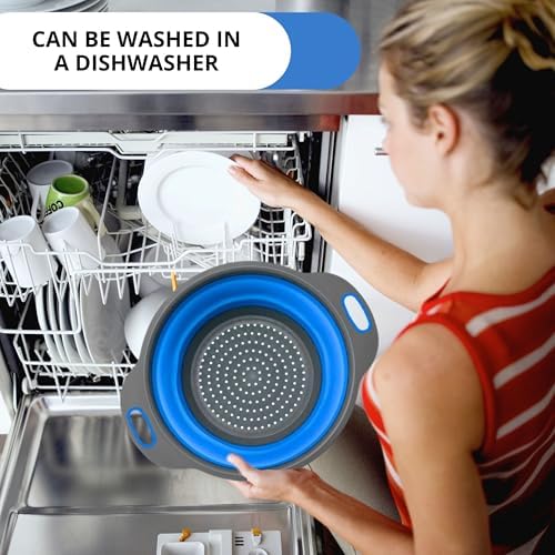 Compact Blue Kitchen Strainer Set for Multifunctional Use