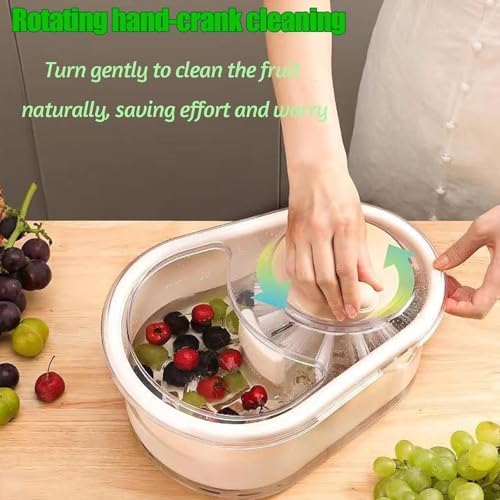 Efficient Rotary Fruit Cleaner with Brush and Colander