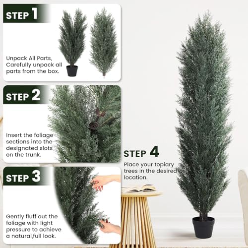 Bloom Times 5ft UV-Resistant Cedar Topiaries
