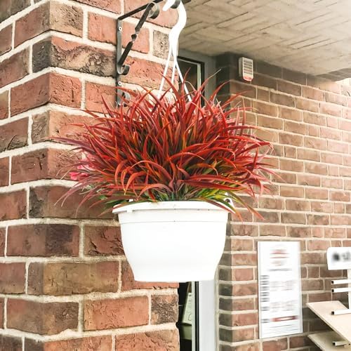 Uieke 28-Bundle Fake Grass Faux Plastic Outdoor Plants