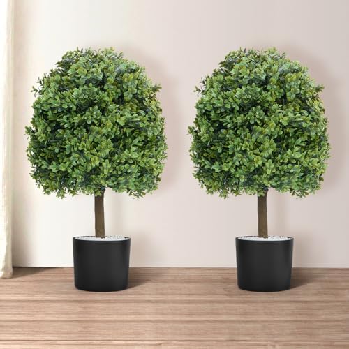 Realistic Boxwood Topiaries Set