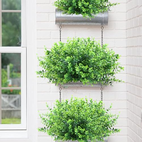 Summer Flower Fake Boxwood Eucalyptus Stem Plant 10 Pack