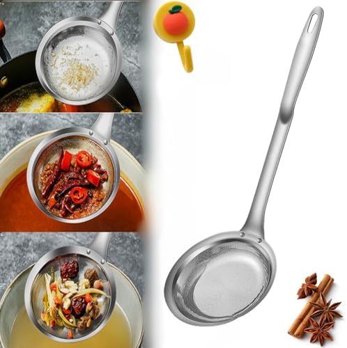 Premium stainless steel colander with ergonomic handle for home use