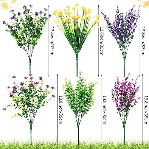 Hoteam 48-Piece Faux Flowers for Patio