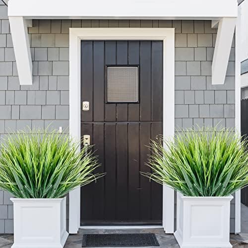 Artificial Grasses 16 Bundles Green UV-Resistant Indoors Outdoors