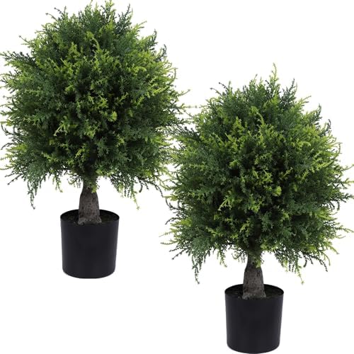 20 Artificial Cedar Topiary Tree Set of 2