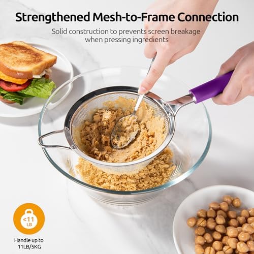 U-Taste Medium Fine Mesh Strainer with Silicone Handle