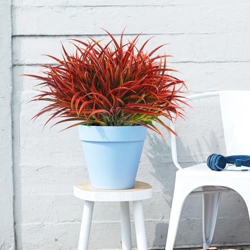 Uieke 28-Bundle Fake Grass Faux Plastic Outdoor Plants