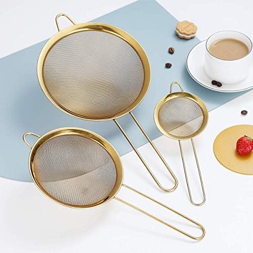 Kyraton Gold Fine Mesh Strainer Set - 3 Pieces