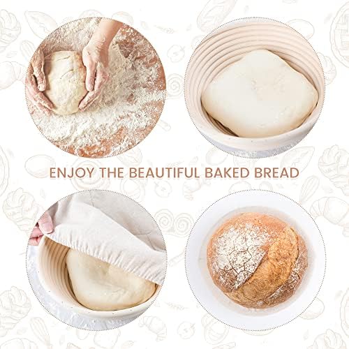 Perfect for Sourdough Bread Lovers Handmade Rattan Proofing Basket Set 85inch
