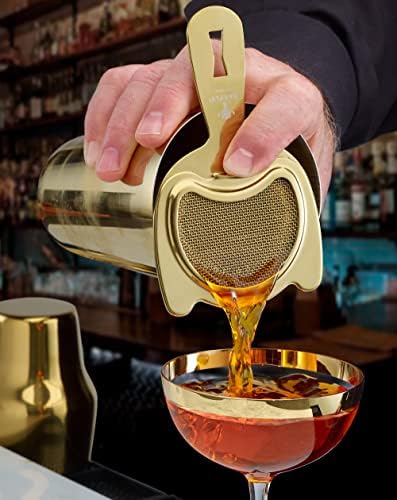 High-Quality Gold-Plated Strainer for Bar Mixology