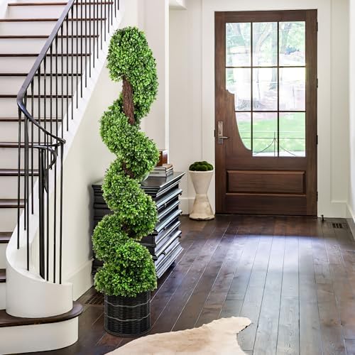 Eco-Friendly Artificial Boxwood Topiary Tree Set of 2