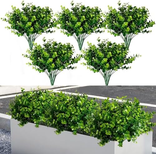 MOWDUG Artificial Eucalyptus Boxwood Shrubs