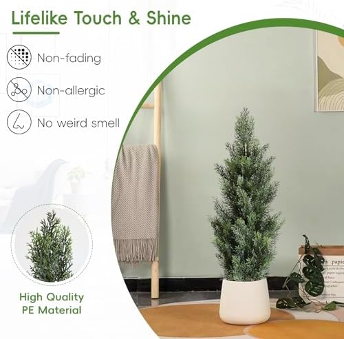 Momoplant 31 in Tall Artificial Cedar Topiary 2 Pack