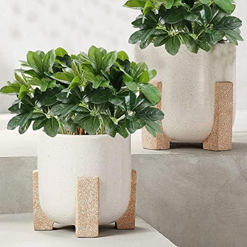 4pcs Real Touch Schefflera Bushes Fake Silk Greenery Arrangements