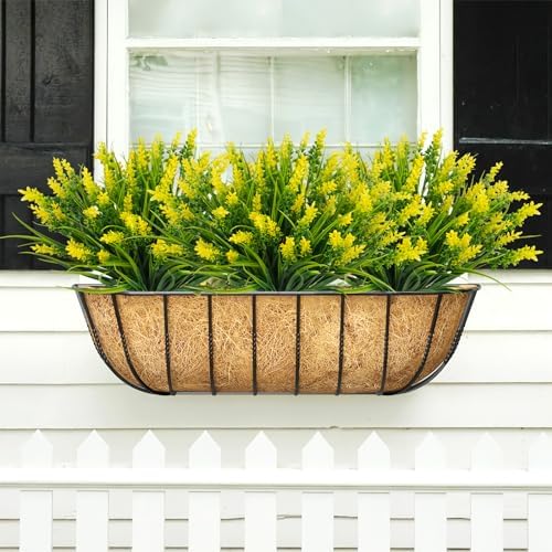 36-Piece Green Turf Fake Grass Outdoor Decor - Yellow