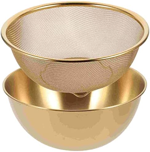 Multifunctional Gold Kitchen Strainer for Rice Vegetables Fruit