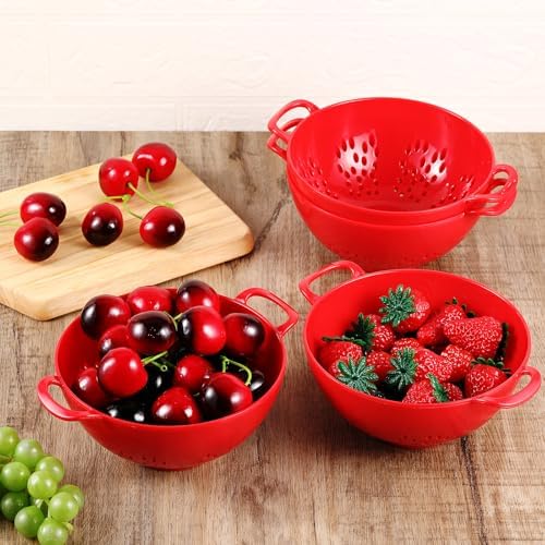 4-Piece Colander Set Red