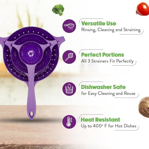 Crisp 3-Piece Nesting Strainer Set