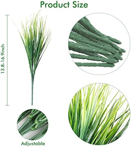 Artificial Grasses 16 Bundles Green UV-Resistant Indoors Outdoors