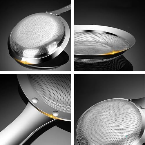Premium stainless steel colander with ergonomic handle for home use