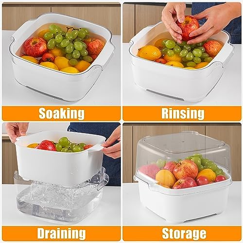 82 Quart 2-in-1 Fruit Strainer Set BPA-Free Colanders Bowl