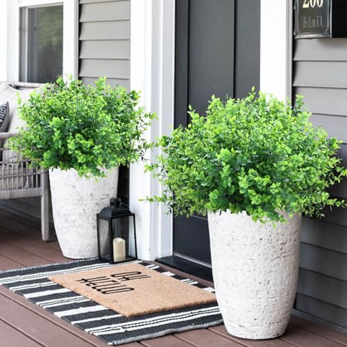 Summer Flower Fake Boxwood Eucalyptus Stem Plant 10 Pack