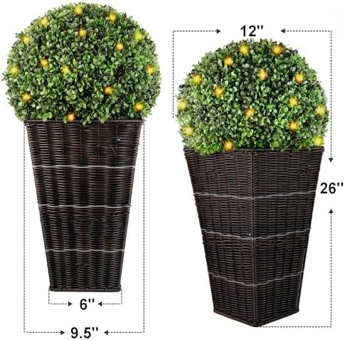Sparkling Boxwood Topiary with LED Lights