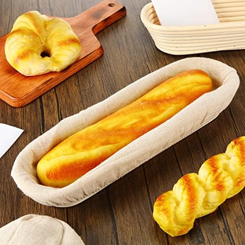 4-Piece 138-inch Oval Banneton Bread Proofing Basket with Liners