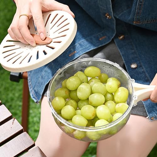 Loodion Multifunctional Fruit Vegetable Washing Bowl - 2 in 1 Drain Basket with Lid