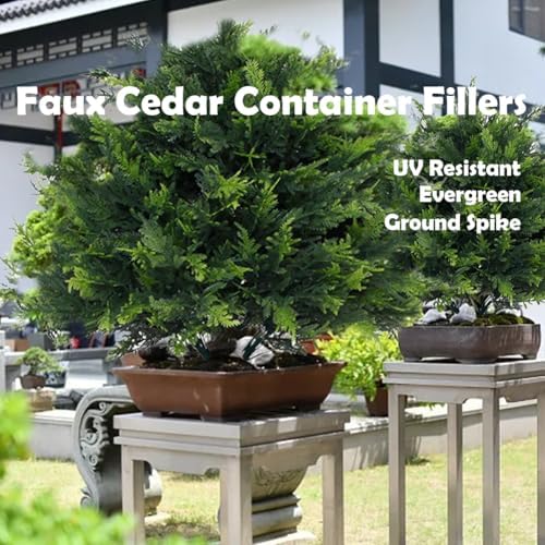 Faux Cedar Topiaries for Outdoor Spaces