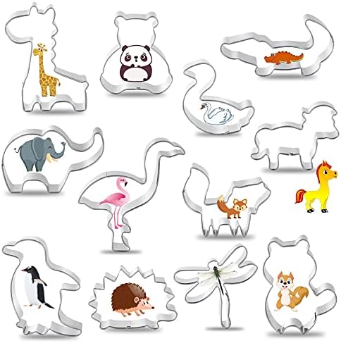 12 Animal Cookie Cutter Set for Baking and DIY