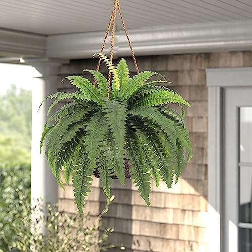 Realistic Artificial Boston Fern 4-Piece Greenery Bush