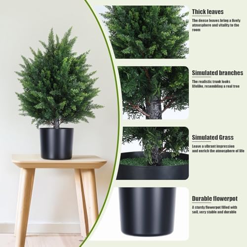 2165 Artificial Cedar Topiary Set of 2